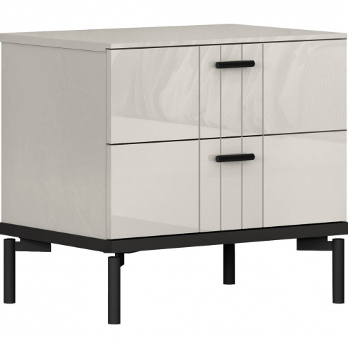 Bella Nightstand in Gloss Grey Lacquer